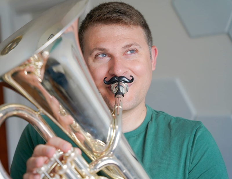 Brasstache - The Original Clip-on Mustache for Small Shank Trombone or Baritone Mouthpieces (Trombone/Baritone/Euphonium (Small)) - Image 3